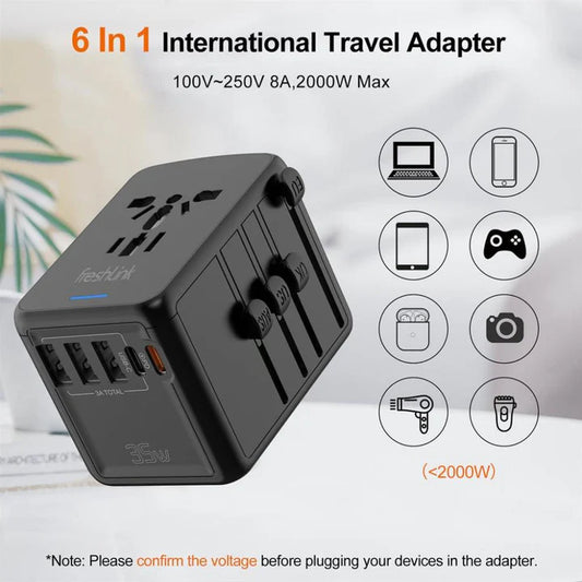 6-in-1 International Travel Adapter