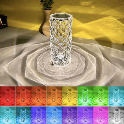 The Radiant Rose Crystal Lamp - A Captivating 16 Color Changing RGB LED Masterpiece!