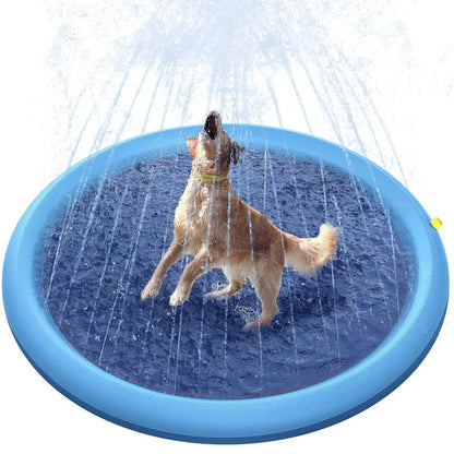 Foldable Pet Pool with Water Sprinkler