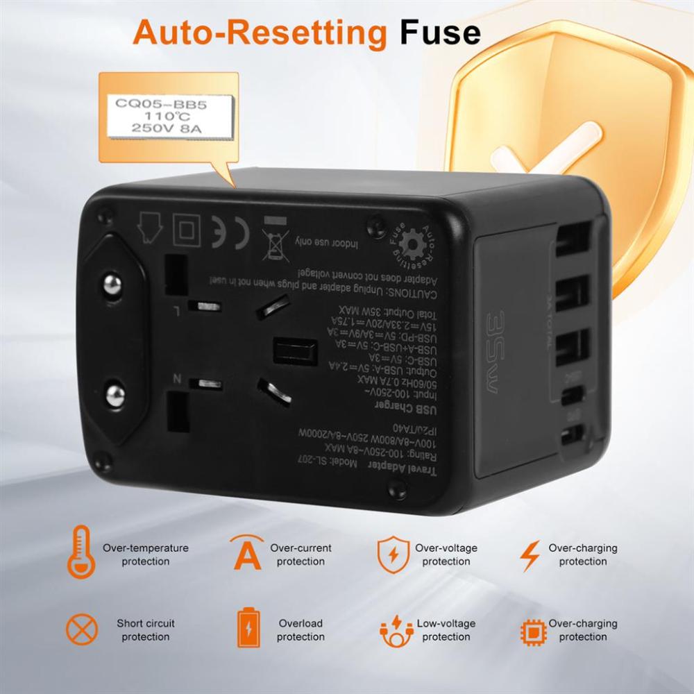 1-World | 5-Ports Travel Charger (35W)