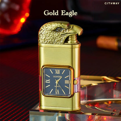 Windproof Dual-Flame Vintage Watch Lighter