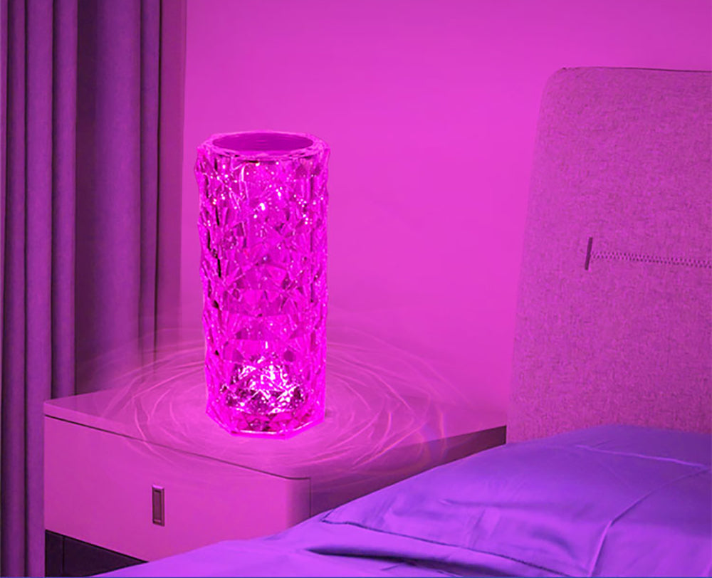 The Radiant Rose Crystal Lamp - A Captivating 16 Color Changing RGB LED Masterpiece!