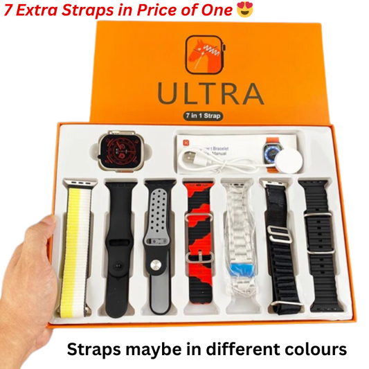 "Ultra Smart Watch: 7 Straps + Professional Appeal"