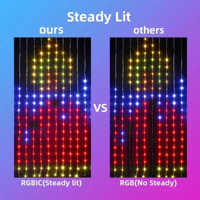 Color Waves LED Curtain Sync Lights